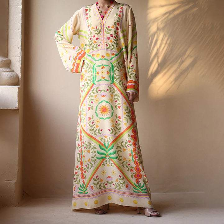 Geometric Print Long Dress for women