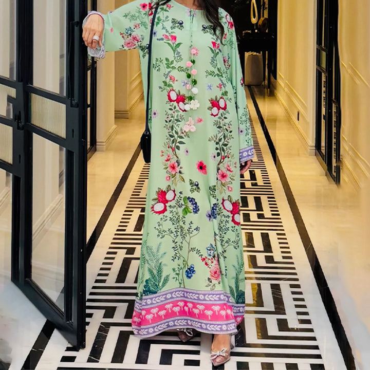 Pastoral Floral Long Dress for women