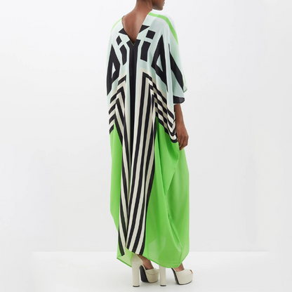 Green Enigma Belt Style Full Kaftan