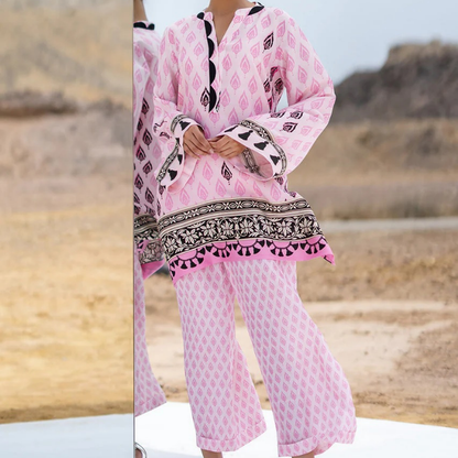 Scallop Detail Printed Co Ord Set