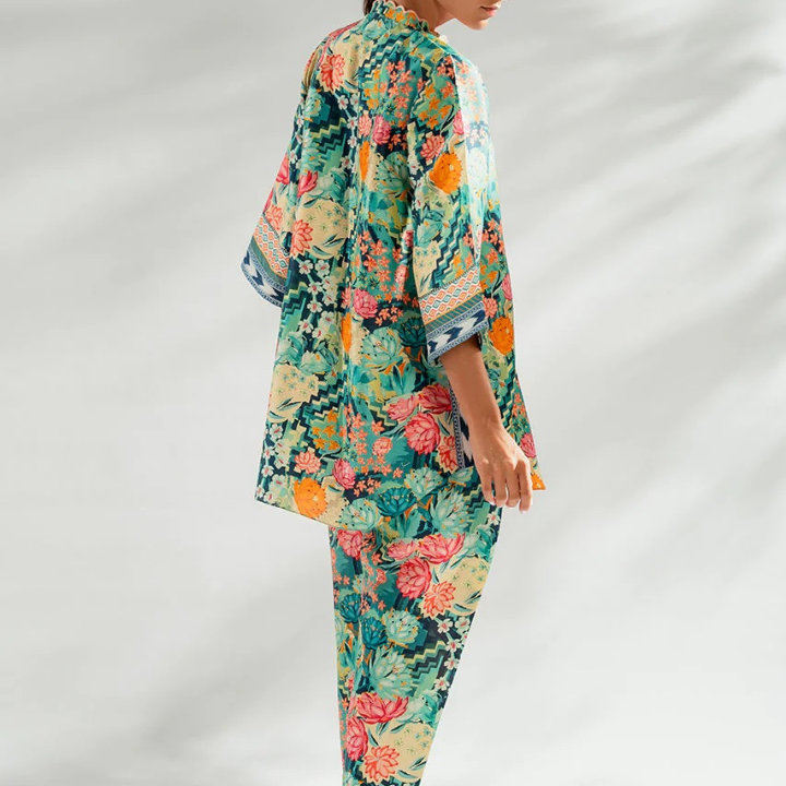 Vibrant Floral Contrast Style CO-ORD SET