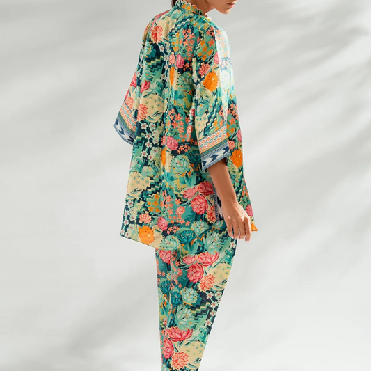 Vibrant Floral Contrast Style CO-ORD SET