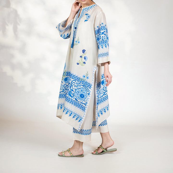 Ceramic Floral Tunic Coord Set for women
