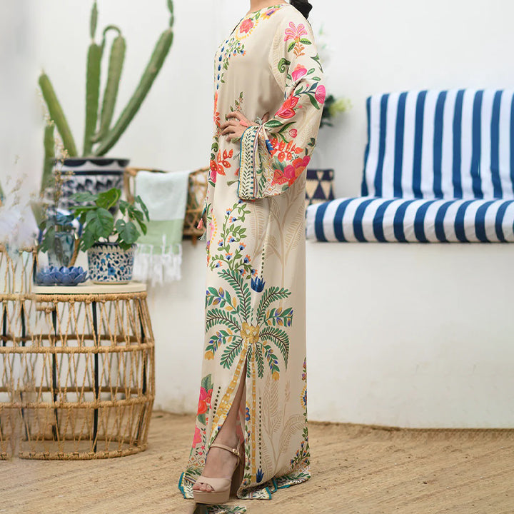 Vibrant Floral Long Dress for Women