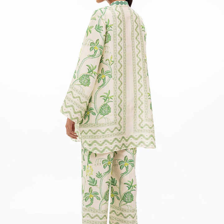 Floral Ikat Print Relaxed Fit Women Designer Co-ord Set
