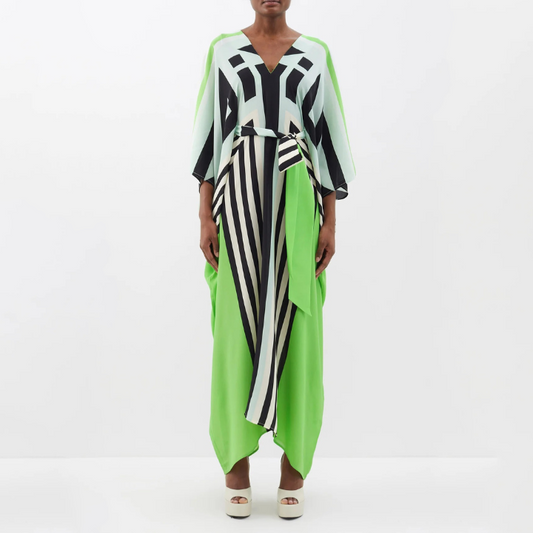 Green Enigma Belt Style Full Kaftan