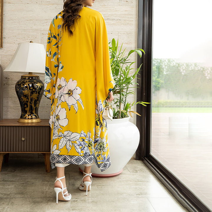 Luminous Botanical Kaftan Dress for women