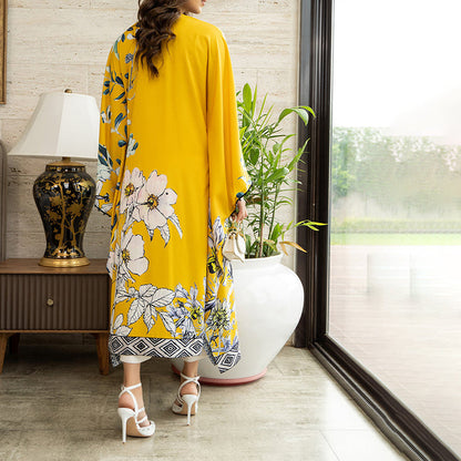 Luminous Botanical Kaftan Dress for women
