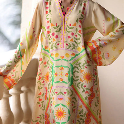 Geometric Print Long Dress for women