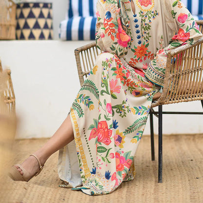 Vibrant Floral Long Dress for Women