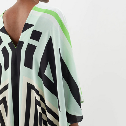 Green Enigma Belt Style Full Kaftan