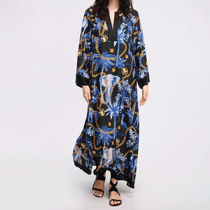 Wild Grace Printed Kaftan Dress