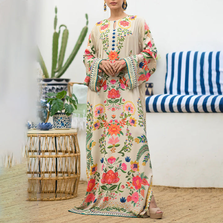 Vibrant Floral Long Dress for Women
