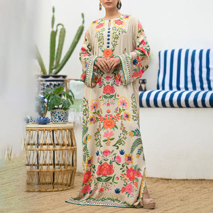 Vibrant Floral Long Dress for Women